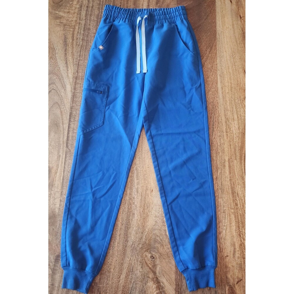 FIGS Jogger Scrub Pants Womens XXS Blue Technical Collection Drawstring Medical